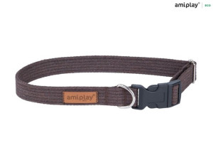 amiplay Obroża regulowana Cotton Brązowy