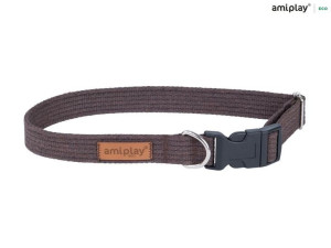 amiplay Obroża regulowana Cotton XL Brązowy