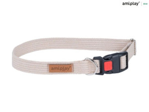 amiplay Obroża regulowana z blokadą Cotton L Beżowy