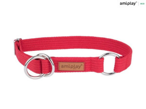 amiplay Obroża półzaciskowa Cotton M Czerwony