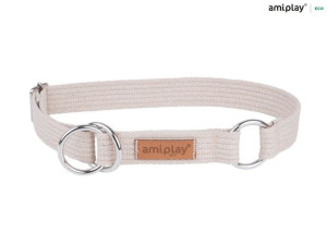 amiplay Obroża półzaciskowa Cotton L Beżowy
