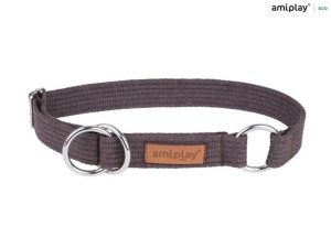 amiplay Obroża półzaciskowa Cotton XL Brązowy