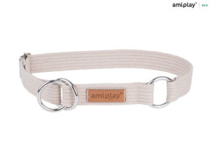 amiplay Obroża półzaciskowa Cotton XXL Beżowy
