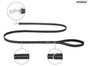 amiplay Smycz Reflective M Czarny