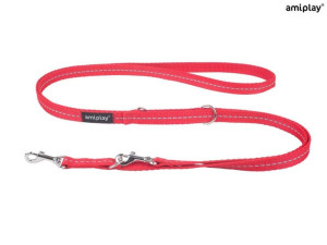 amiplay Smycz regulowana 6 in 1 Reflective Czerwony