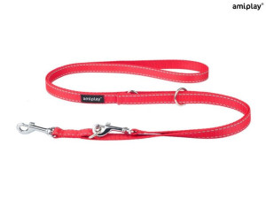 amiplay Smycz regulowana 6 in 1 Reflective L Czerwony
