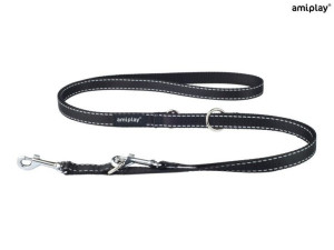 amiplay Smycz regulowana 6 in 1 Reflective XL Czarny