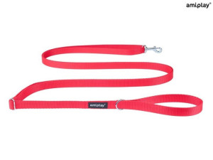 amiplay Smycz regulowana Easy Fix Basic M Czerwony