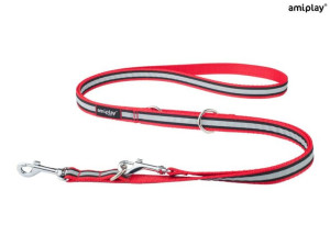 amiplay Smycz regulowana 6 in 1 Shine S Czerwony