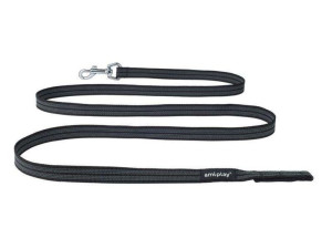 Smycz treningowa bez rączki Rubber S-M czarna