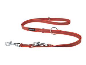 Smycz regulowana 6 in 1 Rubber S-M pomarańczowa