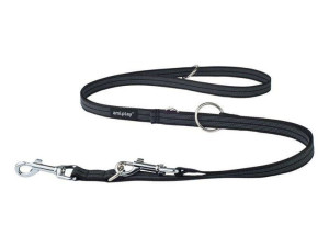 Smycz regulowana 6 in 1 Rubber L-XL czarna