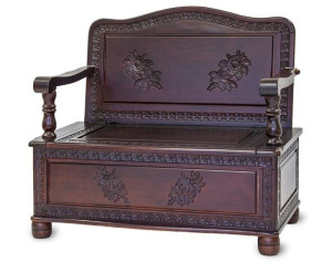 Ławka drewniana ciemnobrązowa Classic Mahoń