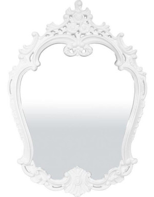 Białe Stylowe Lustro w Stylu Barokowym 113 x 80 cm