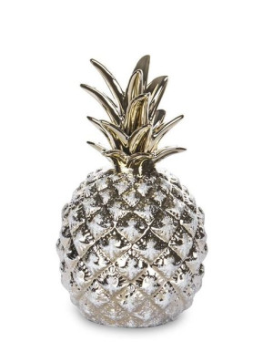Ananas Ozdobny Ceramika Szampański Biały 19,5 cm