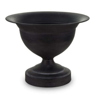 Osłonka amfora okrągła szara metalowa śr. 26,5 cm