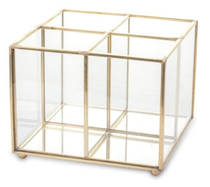Organizer szklany złota Rama 10x13x13 cm