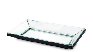 Taca szklana srebrna 3,5x28x16 cm