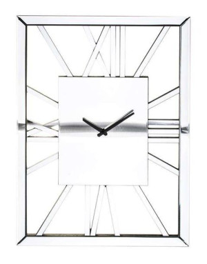 Zegar srebrny Prostokąt Rzymski 70x50x3 cm