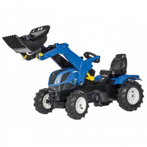 Rolly Toys rollyFarmtrac New Holland traktor na pedały z łyżką i pompowanym