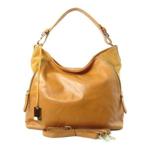 Worek Torebka Skórzana Genuine Leather A4 Camel W11c