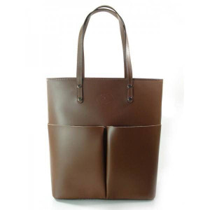 Brązowa - Shopper Bag Włoska Duża Torba Xxl Zarka Bielsko Sb515m
