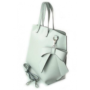 Włoska torba A4 Shopper Bag Vera Pelle Szara jasna SB689G2