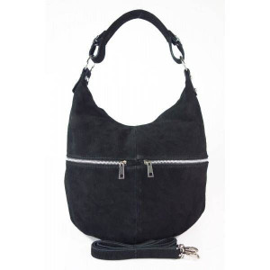 Klasyczny worek na ramię ,zamki suwaki XL A4  Shopper bag zamsz naturalny c