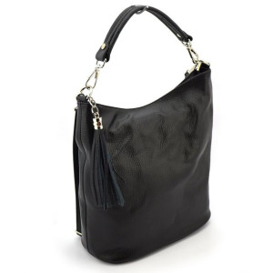 Shopperbag Torebka skórzana vp638c czarny