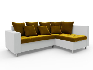 Narożnik z pufą Aron Velvet Kanapa Sofa