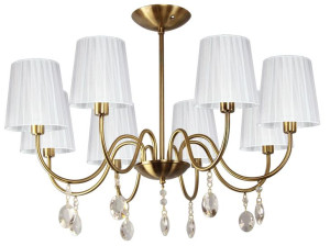 Lampa wisząca patyna/biały z kryształkami 8x40W Sorento Candellux 38-38159