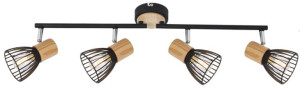 Lampa Ścienna Candellux Antica 94-61201 Listwa E14 Czarny + Drewno