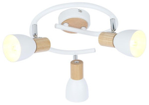 Lampa Sufitowa Candellux Anabel 98-61690 Spirala E14 Biały + Drewno