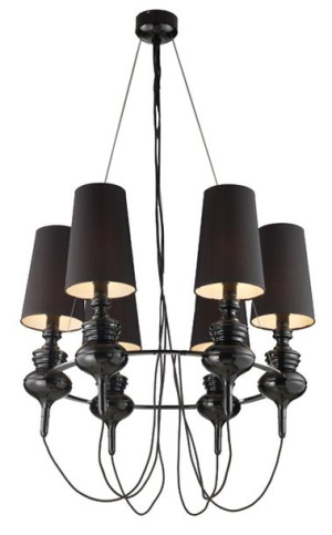 Lampa wisząca czarna regulowana żyrandol 6x40W Decoria Candellux 36-30576