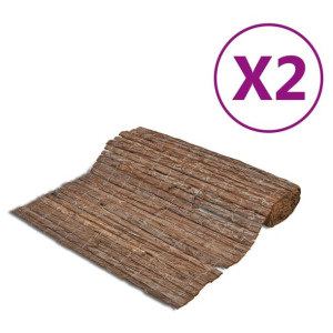 Panele ogrodzeniowe z kory, 2 szt., 400x150 cm