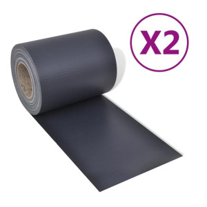 Osłony na ogrodzenie, 2 szt., PVC, 70x0,19 m, ciemnoszare