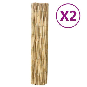 Panele ogrodzeniowe z trzciny, 2 szt., 150x500 cm