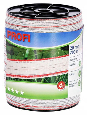 Pastuch taśma dla koni Profi TriCOND 20mm/200 m
