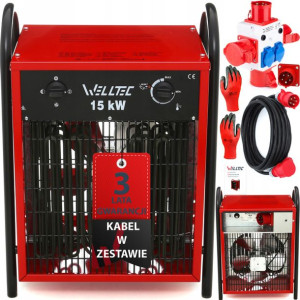 Nagrzewnica Elektryczna Welltec Ehi150 - 15kw + Kabel 5m