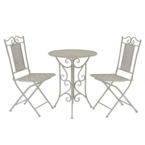 Lumarko 3-cz. zestaw mebli bistro, stal, szary