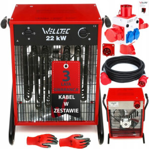 Nagrzewnica Elektryczna Welltec Ehi220 - 22kw + Kabel 5m