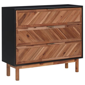 Szafka, 90x33,5x80 cm, lite drewno akacjowe i MDF