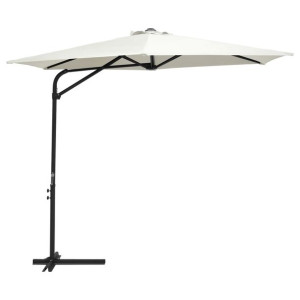 Parasol ogrodowy na stalowym słupku, 300 cm, piaskowy
