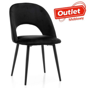 Krzesło Tapicerowane - Ts-d026a - Welur Czarny - Outlet