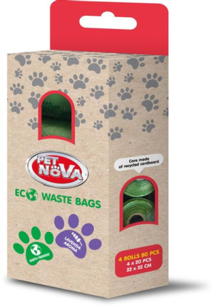 Worki na odchody Pet Nova WBAGS-4ECO-LAV biodegradowalne (80 sztuk)