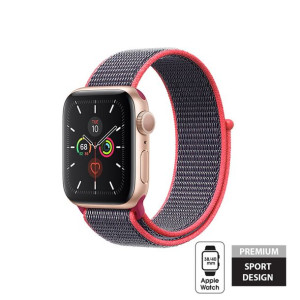 Crong Nylon - Pasek sportowy do Apple Watch 38/40/41 mm (Electric Pink)