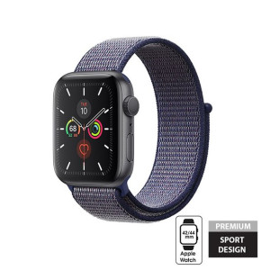 Crong Nylon - Pasek sportowy do Apple Watch 42/44/45 mm (Midnight Blue)