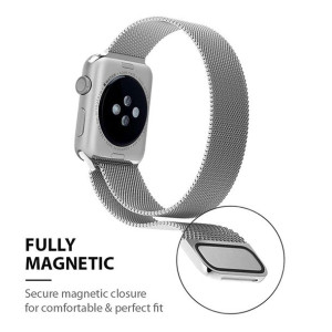 Crong Milano Steel - Pasek ze stali nierdzewnej do Apple Watch 42/44/45 mm