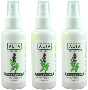 3x Alta Dezodorant Przeciw Poceniu Stóp Ziołowy Z Szałwią 100ml