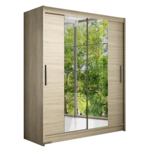Szafa przesuwna Westa II z lustrem 150cm - pojemna garderoba - SONOMA